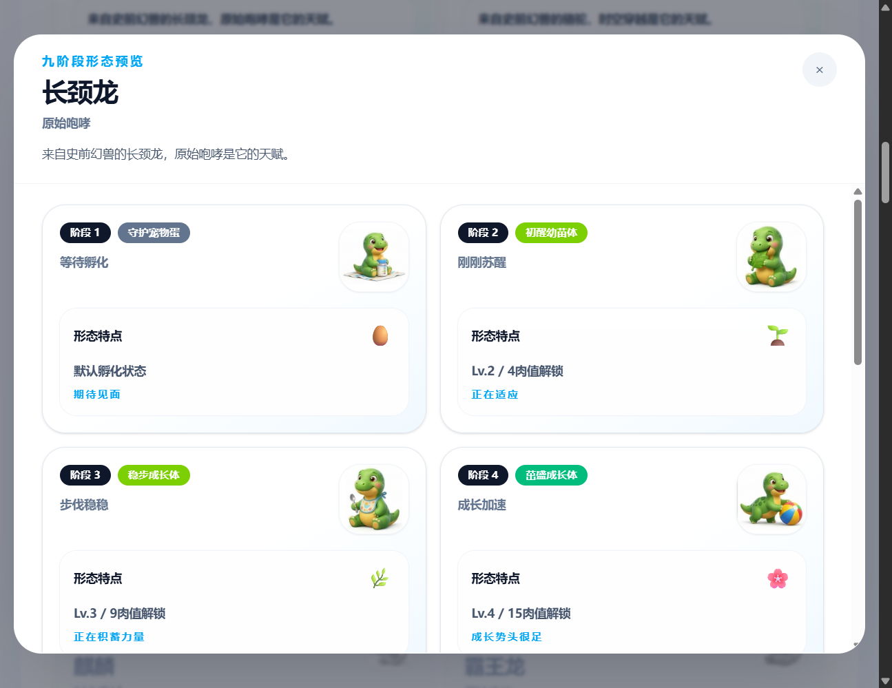 宠物九阶段形态示例下半部分